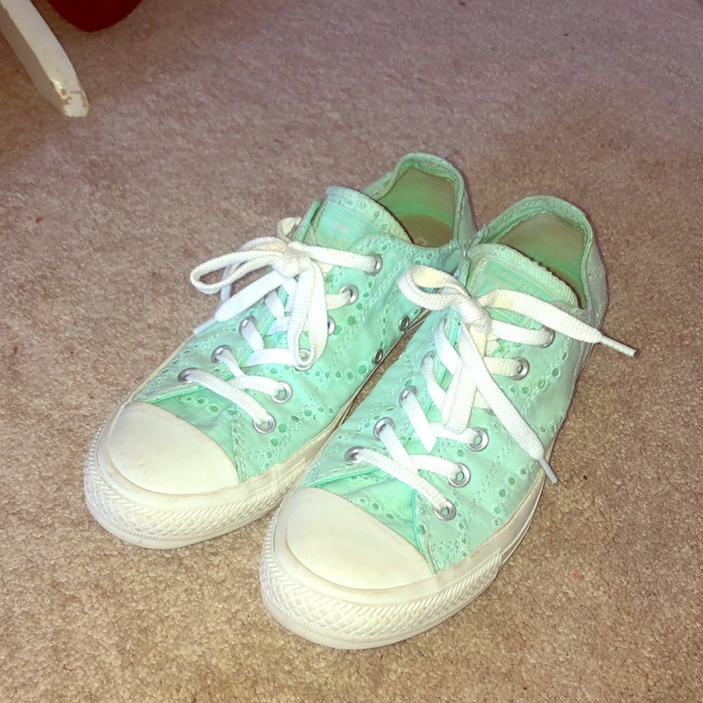 Mint Lace Converse Sneakers